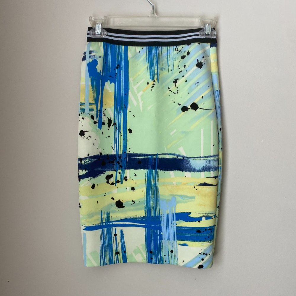 Multi Color Bright Scuba Skirt | Aqua from Bloomingdales | NWOT | Size Small